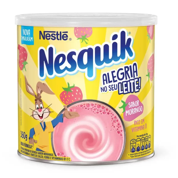 Achocolatado em Pó Sabor Morango Nesquik 380g