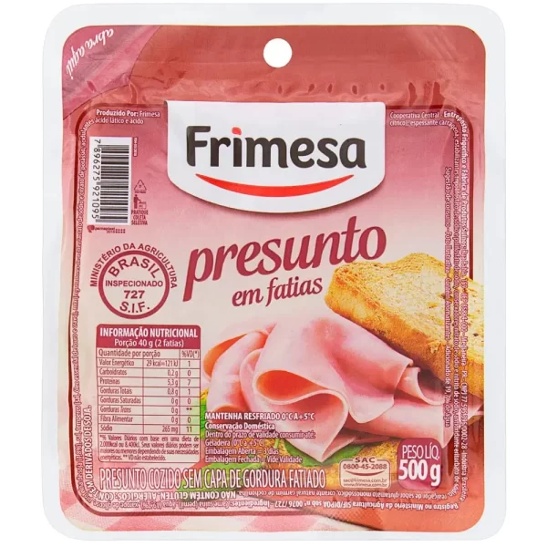 Presunto Cozido Fatiado Frimesa 500g
