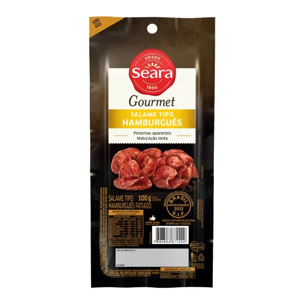 Salame tipo hamburguês fatiado Seara Gourmet 100g